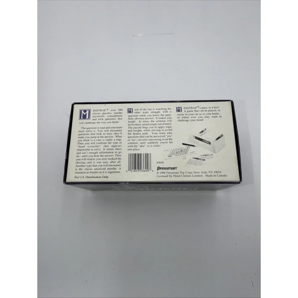 Mindtrap Board Game 1996 Pressman Puzzles Mysteries Open Complete‎